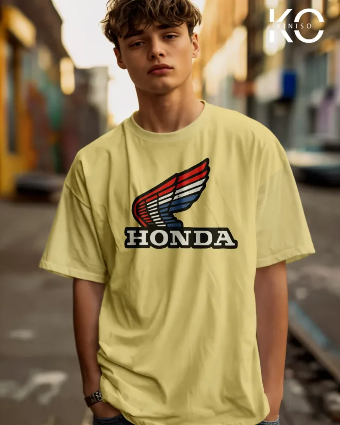 Graphic car t-shirts for men with Honda Car Engine Style Printed - Image 6